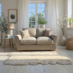 Hannah 2 Seater 120cm Sofa Bed Cosmo Silver Fabric - Cosmo Silver Body - Rinder Zest