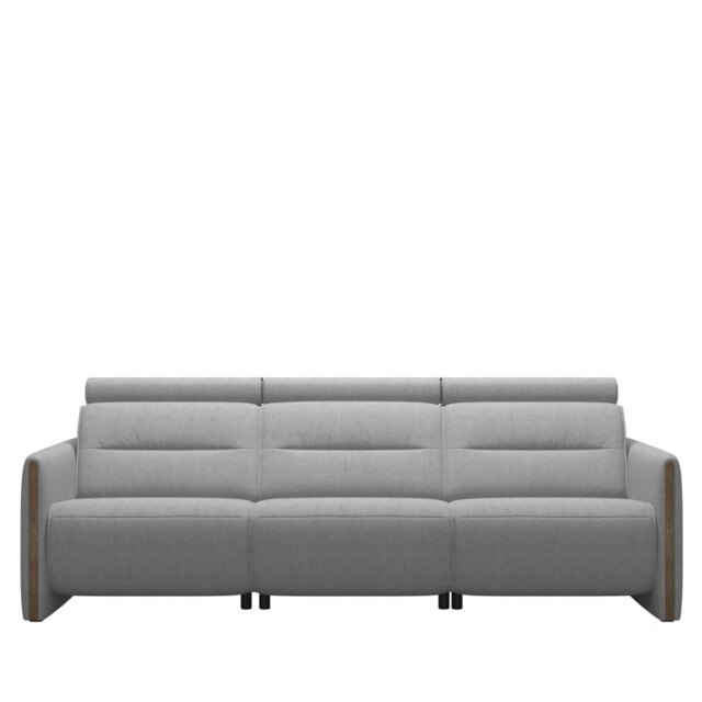Emily 3 Seater Sofa with Wood Arms in Fabric