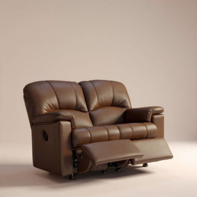 Chloe 2 Seater Double Recliner in Leather - Manual - Grade H