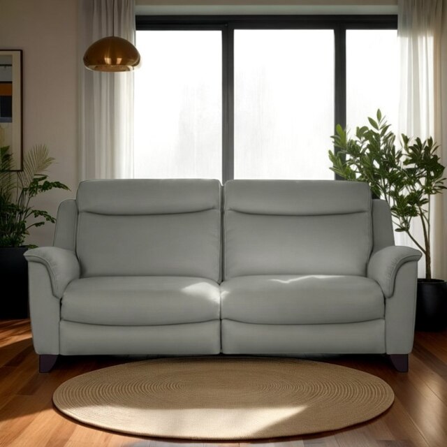 Manhattan 25 Large 2 Seater Double Power Reclining Sofa In Leather - Power Recliner - Without Heated Seat - Leather