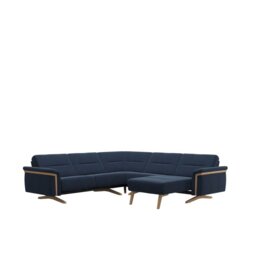 Stella Corner Group, 2 Seats LHF, 1 Seat with Medium Longseat RHF, with Wood Arms in Fabr - Corner Sofas