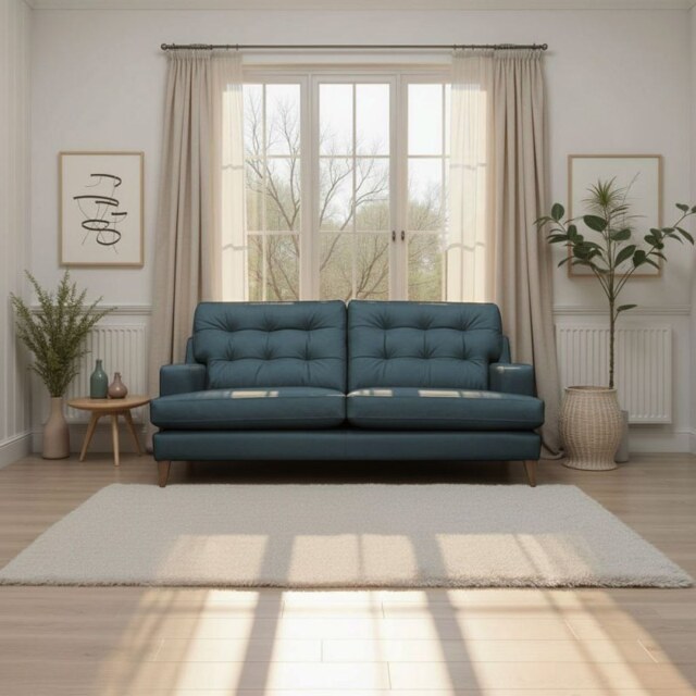Vintage Amelia 3 Seater Sofa In Leather - Leather