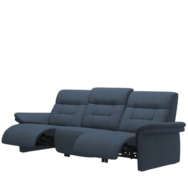Mary 3 Seater Power Recliner with Upholstered Arms in Fabric - 1 Power, Left