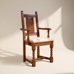 Old Charm Carver Chair 2287 in Fabric - Classic - Moon