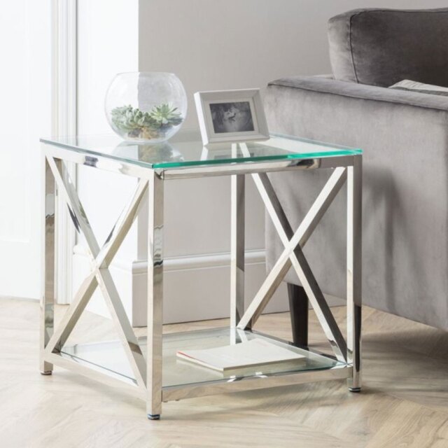 Kilver Lamp Table - Silver - Silver