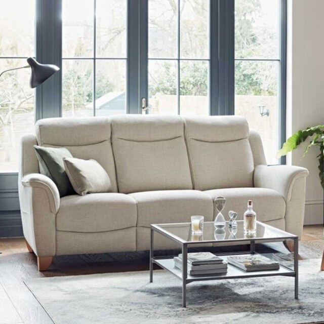 Manhattan 25 Large 2 Seater Double Power Reclining Sofa In Fabric - Power Recliner - Without Heated Seat - Grade A
