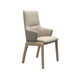 Mint High Back Dining Chair with Arms and D100 Legs in Leather - Velaro