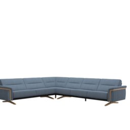 Stella Corner Group, 2.5 Seats LHF, 3 Seats RHF, with Wood Arms in Fabric - Corner Sofas