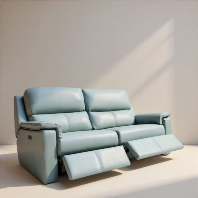 Harper Large 2 Seater Double Recliner in Leather - Manual - Grade H