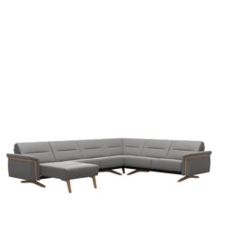 Stella Corner Group, 2 Seats with Medium Longseat LHF, 2 Seats RHF, with Wood Arms in Lea - Batick