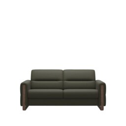 Fiona 2.5 Seater Sofa with Wood Arms in Leather - Batick