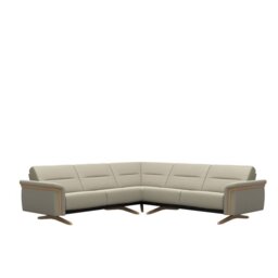 Stella Corner Group, 2 Seats LHF, 2 Seats RHF, with Wood Arms in Leather - Paloma