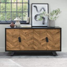 Emerson Rustic Oak and Peppercorn Wide Sideboard