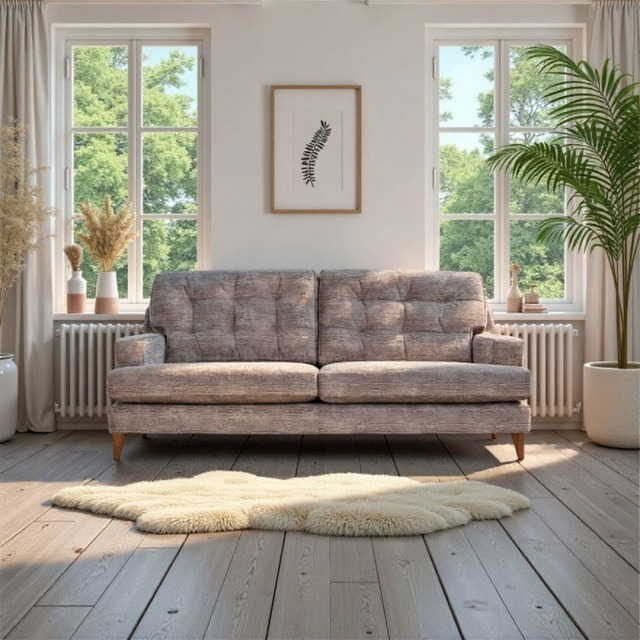 Vintage Amelia 4 Seater Sofa In Fabric - Grade B