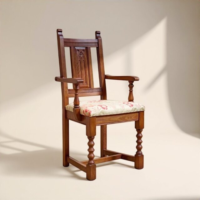 Old Charm Carver Chair 2287 in Fabric - Traditional - Standard