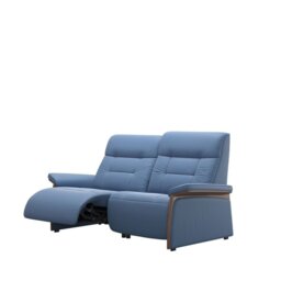 Mary 2 Seater Power Recliner with Wood Arms in Leather - Double - Noblesse