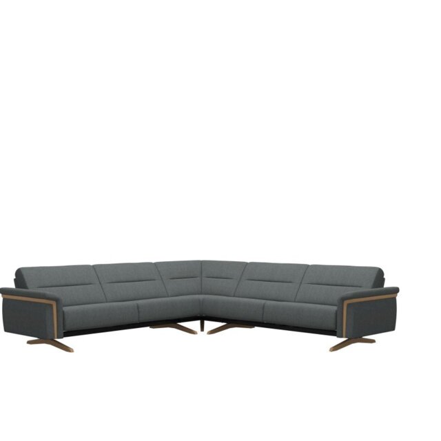 Stella Corner Group, 2.5 Seats LHF, 2.5 Seats RHF, with Wood Arms in Fabric - Corner Sofas