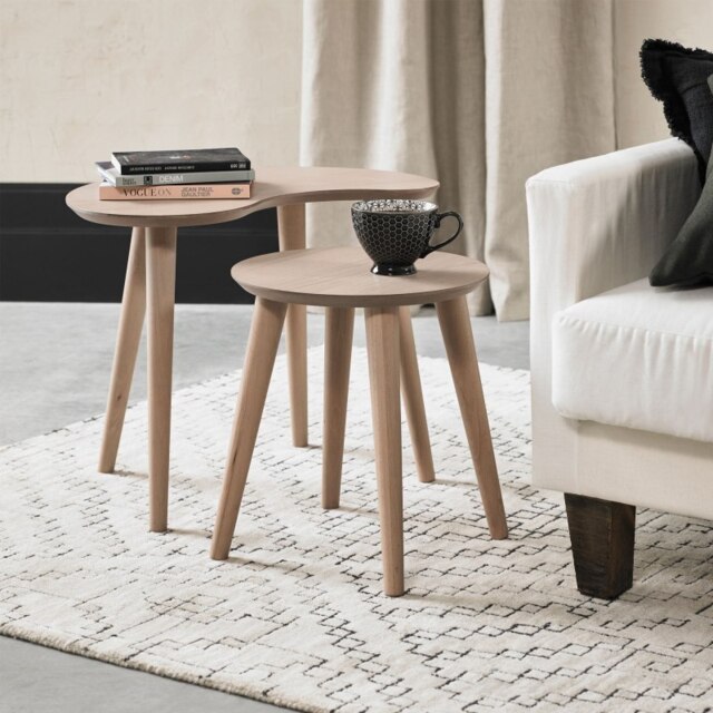 Dansk Scandi Oak Nest of Lamp Tables