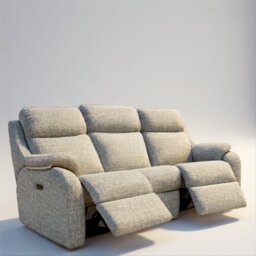 Kingsbury 3 Seater Curved Double Recliner in Fabric - Power - Grade B