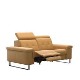 Anna A2 2 Seater Sofa 2 Power Recliner in Leather - Noblesse - Steel Bow