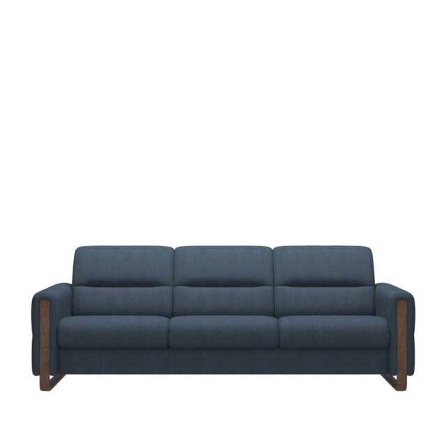 Fiona 3 Seater Sofa with Wood Arms in Fabric