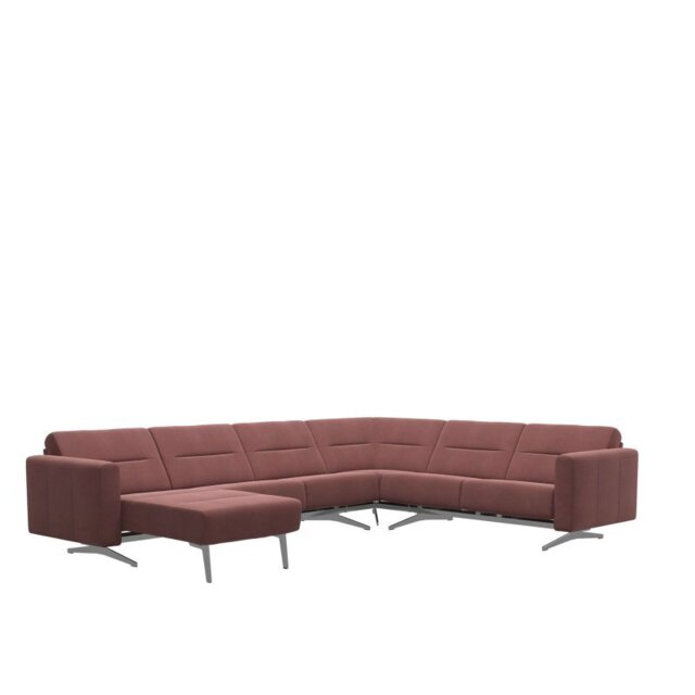 Stella Fabric Corner Group, 2 Seats with Medium Longseat LHF, 2 Seats RHF, with Upholstered Arms - S1