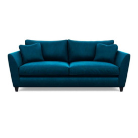 Heal's Torino 4 Seater Sofa Velvet Teal Black Feet