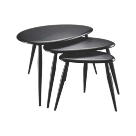 Ercol Pebble Nest of Coffee Tables in Black Ash