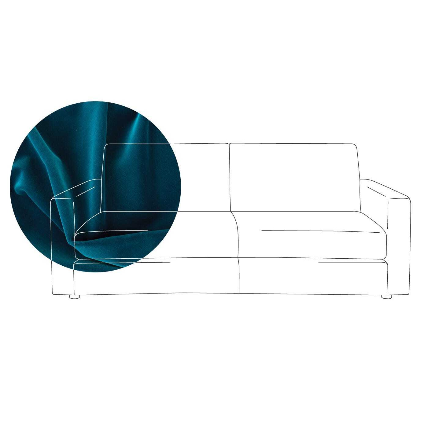 Heal's Nimbus 3 Seater Sofa Velvet Teal Black Feet - Heal's UK Furniture