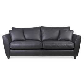 Heal's Torino 4 Seater Leather Sofa Leather Black Natural Feet
