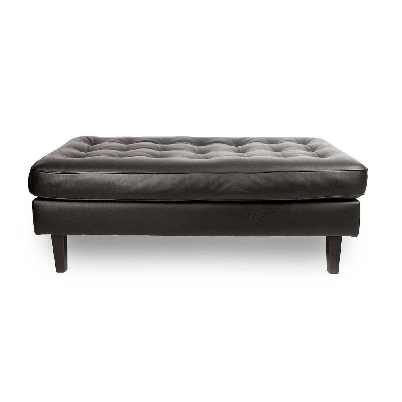 Heal's Hepburn Ottoman St Moritz Wool Blue Wenge Black Feet