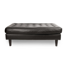 Heal's Hepburn Ottoman St Mortitz Wool Teal Wenge Black Feet