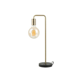 Heal's Junction Table Lamp Walnut Base Brass