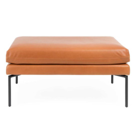 Heal's Matera Large Ottoman Nobilis Velvet Rust Black Feet