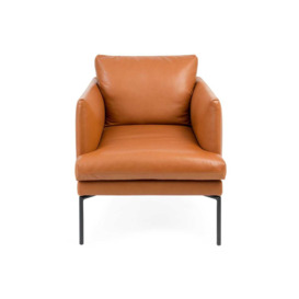 Heal's Matera Armchair Daino Leather Parchment Black Feet