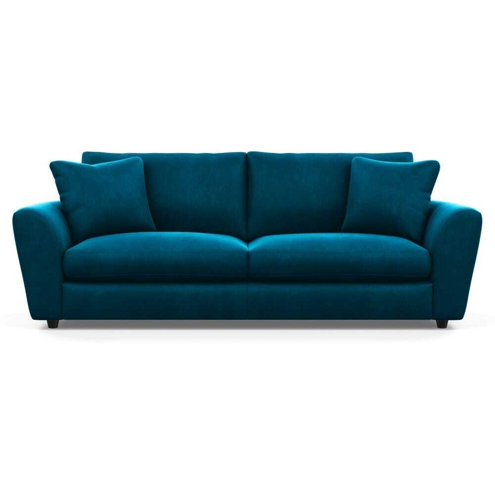 Heal's Snooze 5 Seater Sofa Velvet Teal Black Feet