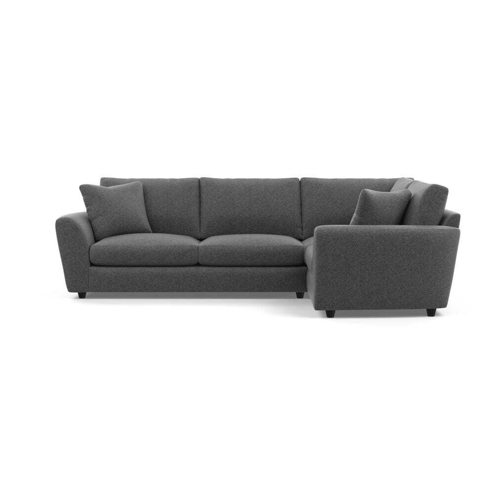 Heal's Snooze Right Hand Facing Corner Sofa Melton Wool Granite Black Feet