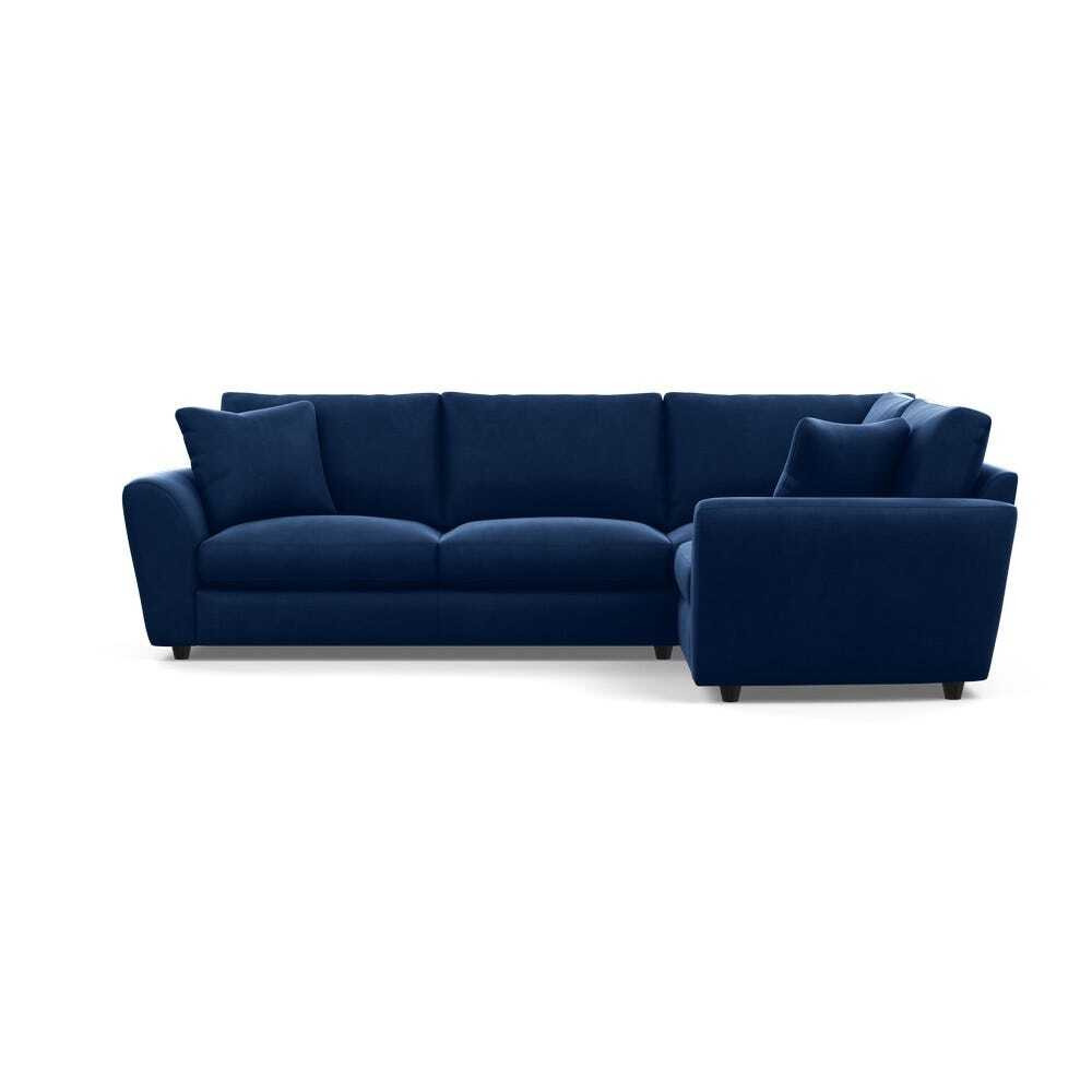 Heal's Snooze Right Hand Facing Corner Sofa Velvet Midnight Black Feet