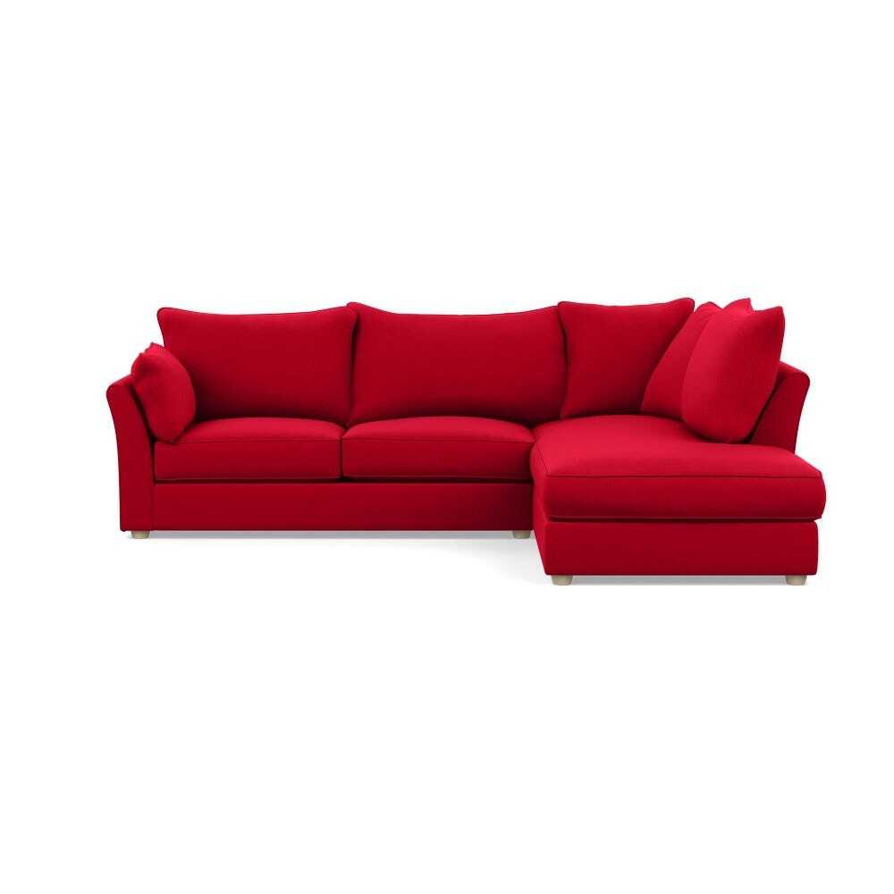 Heal's Tailor Right Hand Facing Corner Sofa Melton Wool Red Oxide Natural Feet