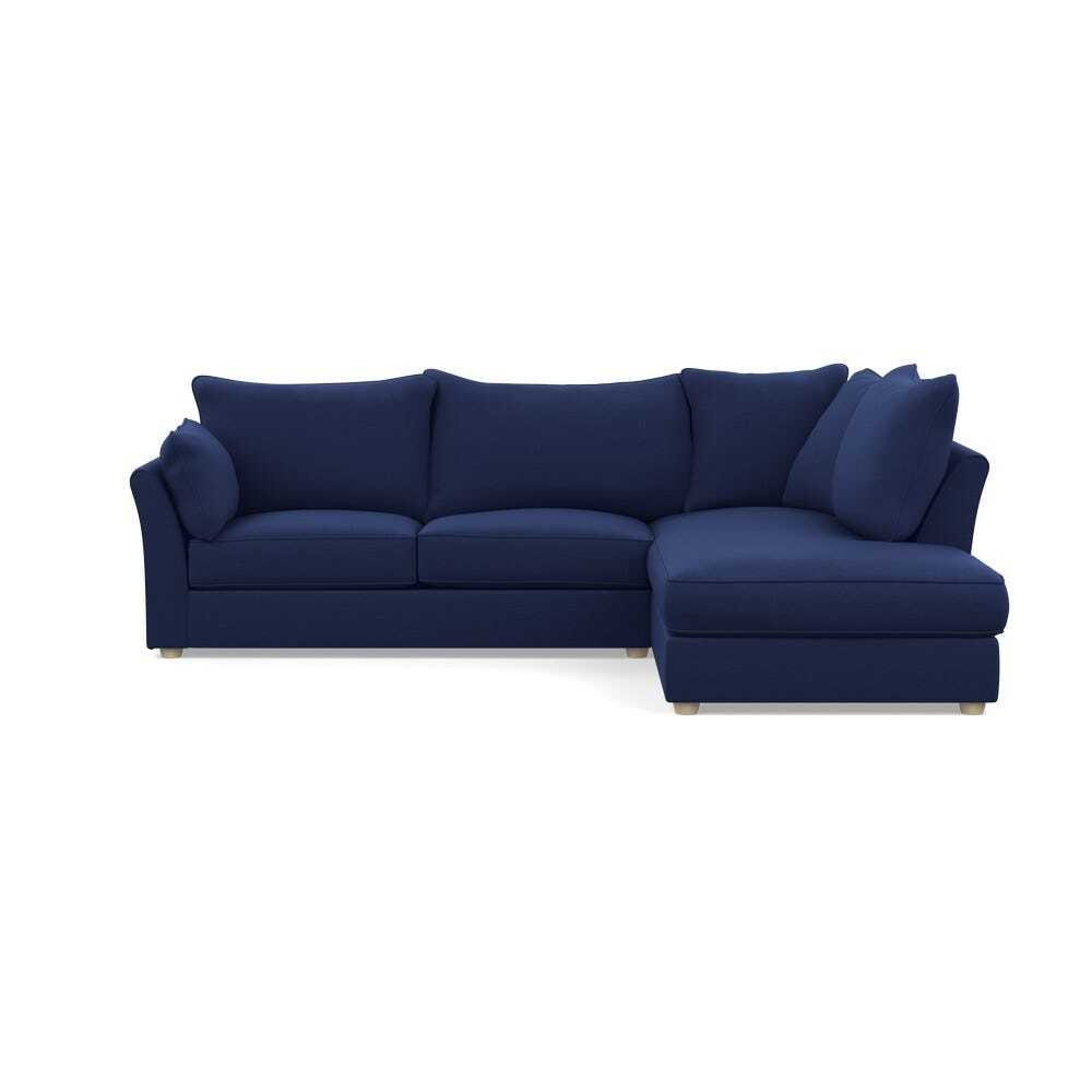 Heal's Tailor Right Hand Facing Corner Sofa Melton Wool New Navy Natural Feet