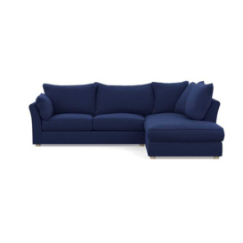 Heal's Tailor Right Hand Facing Corner Sofa Melton Wool New Navy Natural Feet