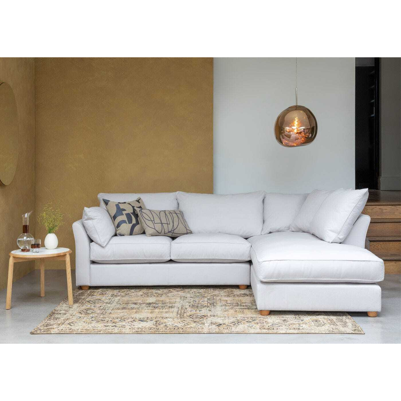 Heal's Tailor Left Hand Facing Corner Sofa Capelo Linen-Cotton Inkspot Natural Feet