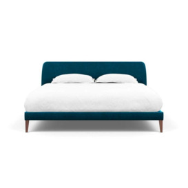 Heal's Wallis Bed Super King Velvet Teal Walnut Feet - thumbnail 2
