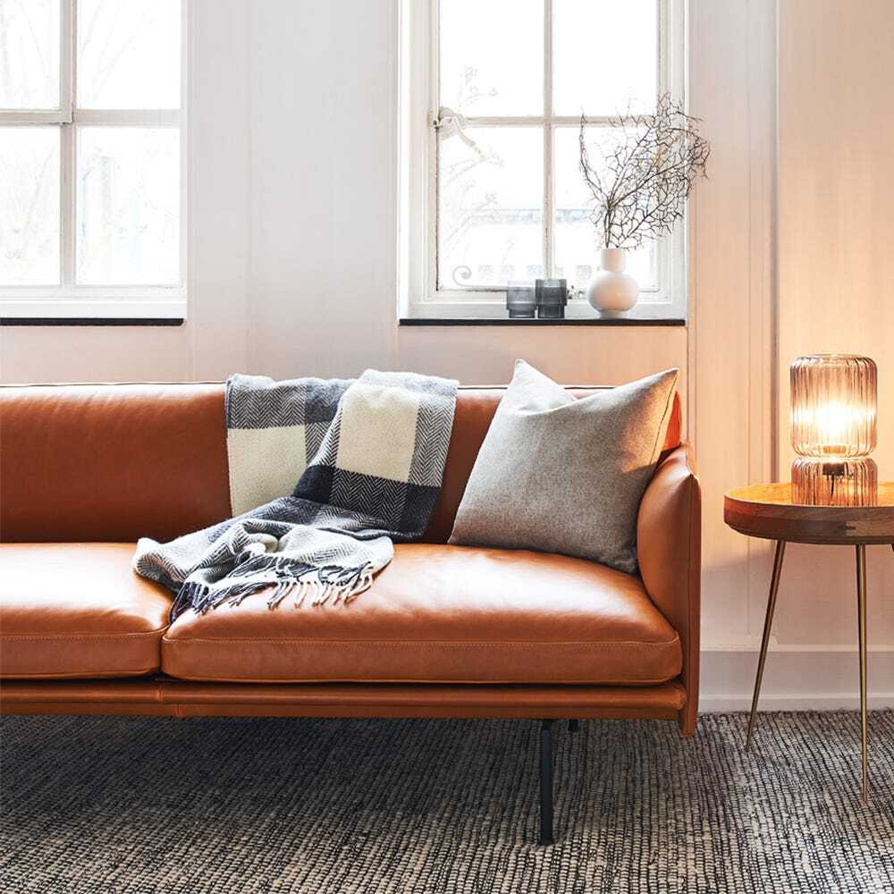 Muuto Outline Corner Chaise Sofa Right Hand Facing Refine Leather Cognac