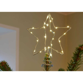 Sirius Christina LED Indoor Christmas Tree Topper Silver Gold 25cm