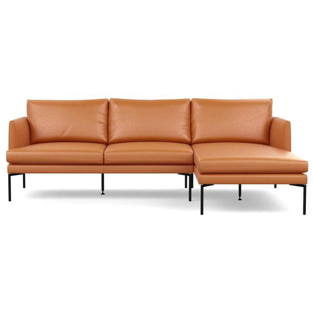 Heal's Matera Corner Chaise Sofa Right Hand Facing Daino leather Parchment