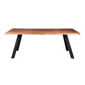 Heal's Madrid Table 200x90cm Grey Oiled Oak Natural Edge Not Filled