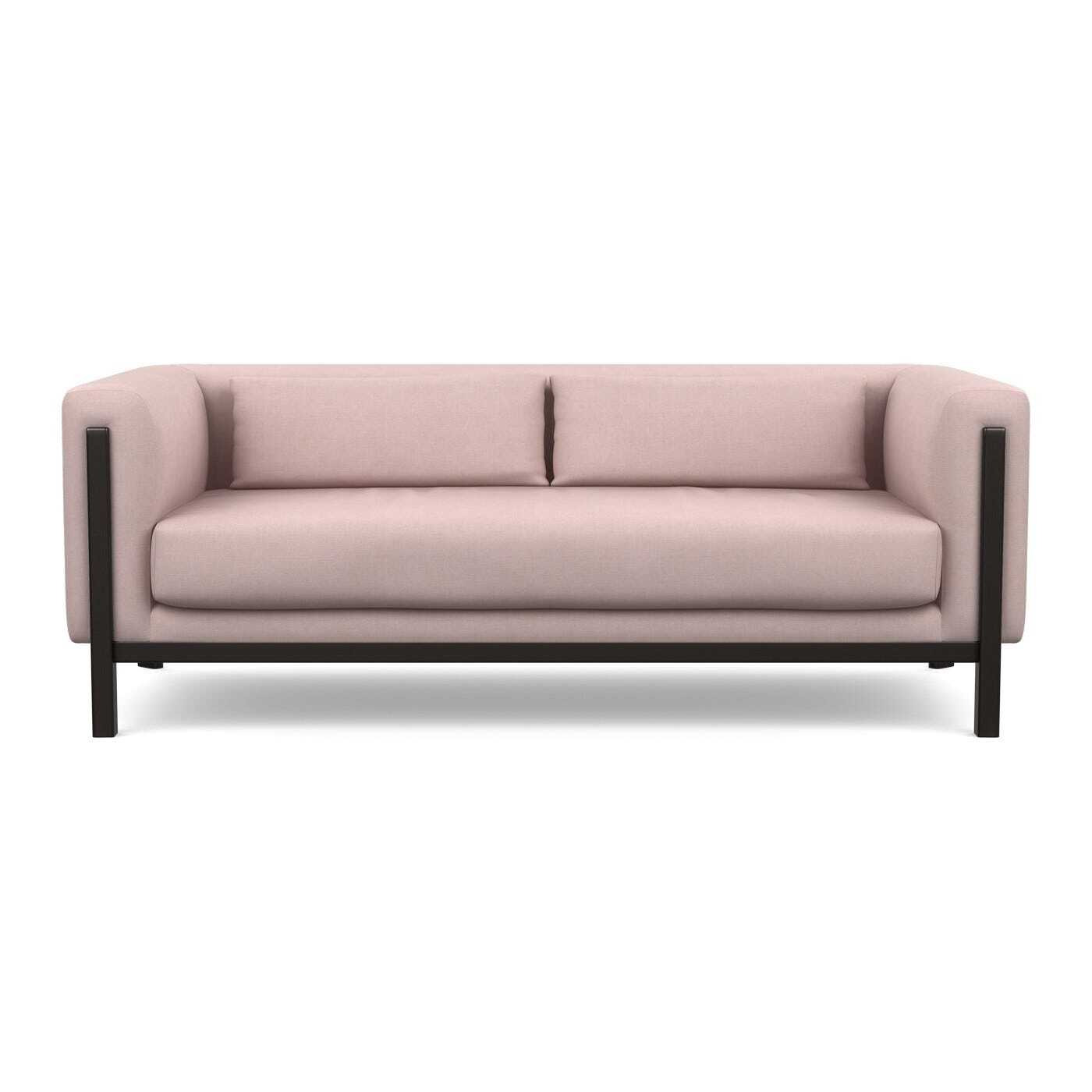 Heal's Massimo 3 Seater Sofa Siena Cotton Dusky Pink Black Ash Feet