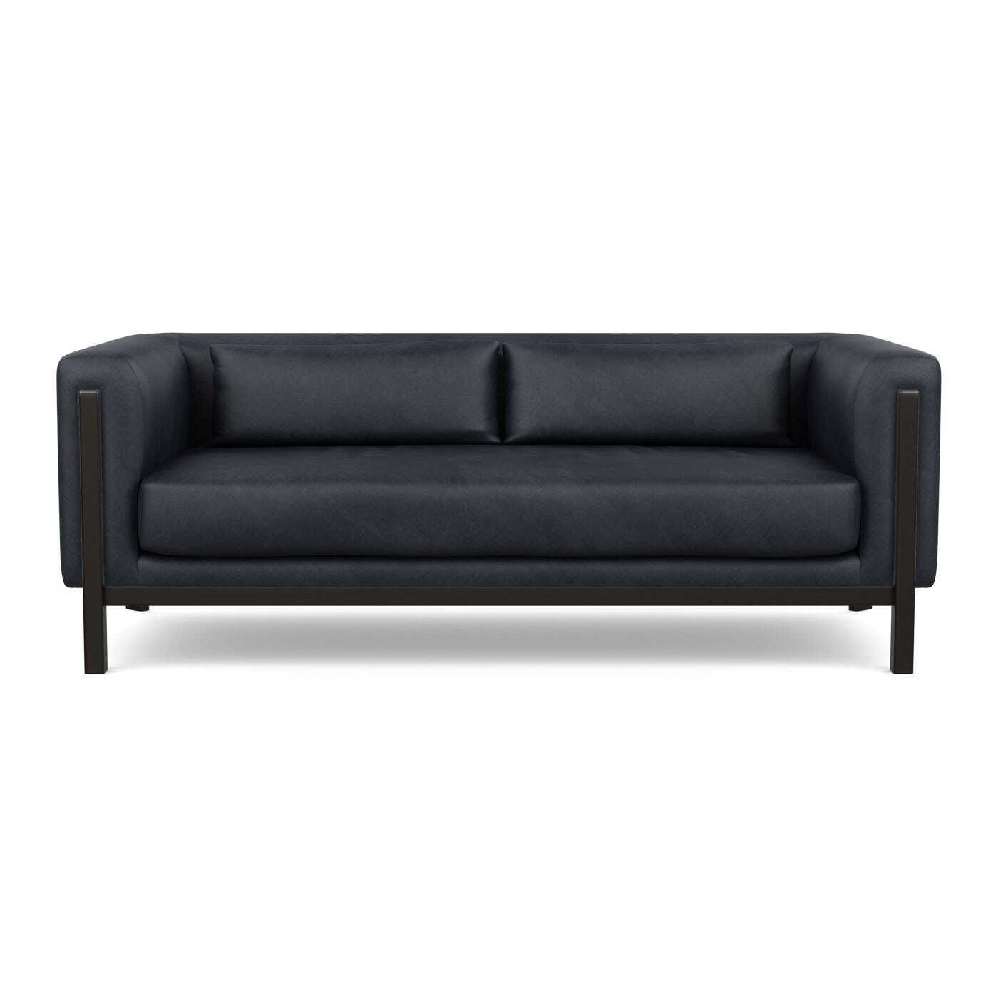 Heal's Massimo 3 Seater Sofa Luxury Leather Anthracite Black Ash Feet