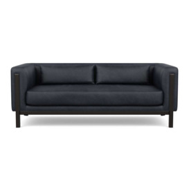 Heal's Massimo 3 Seater Sofa Luxury Leather Anthracite Black Ash Feet